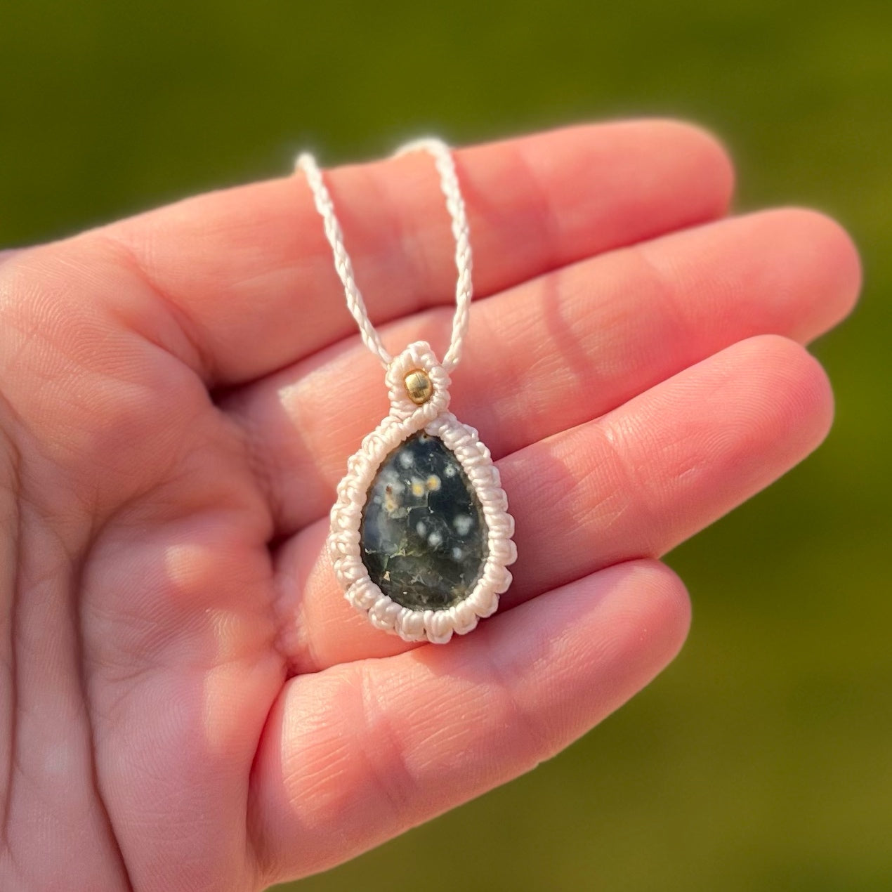 Ozeanjaspis Kette PURE HARMONY Milu Arts and Macrame