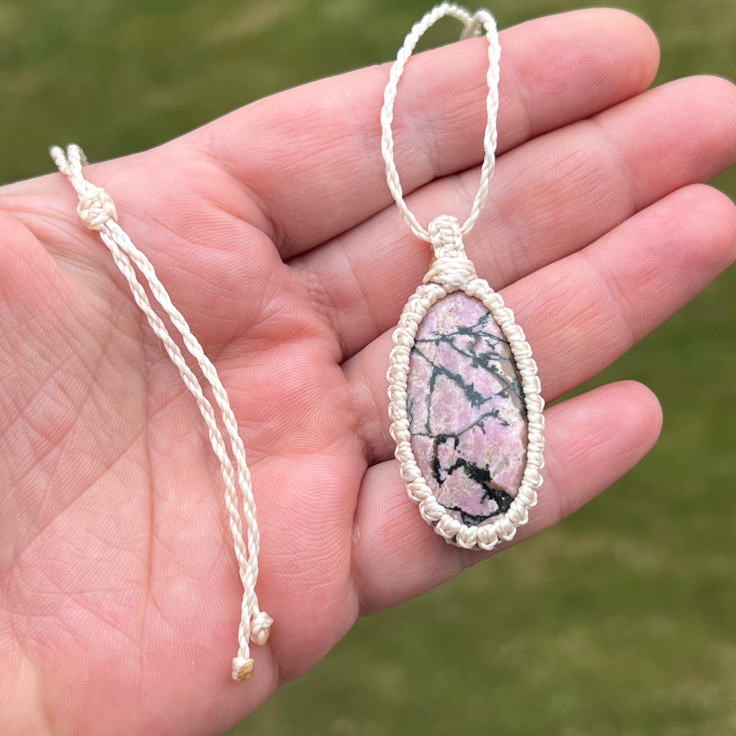 Rhodonit Kette SIMPLICITY Milu Arts and Macrame