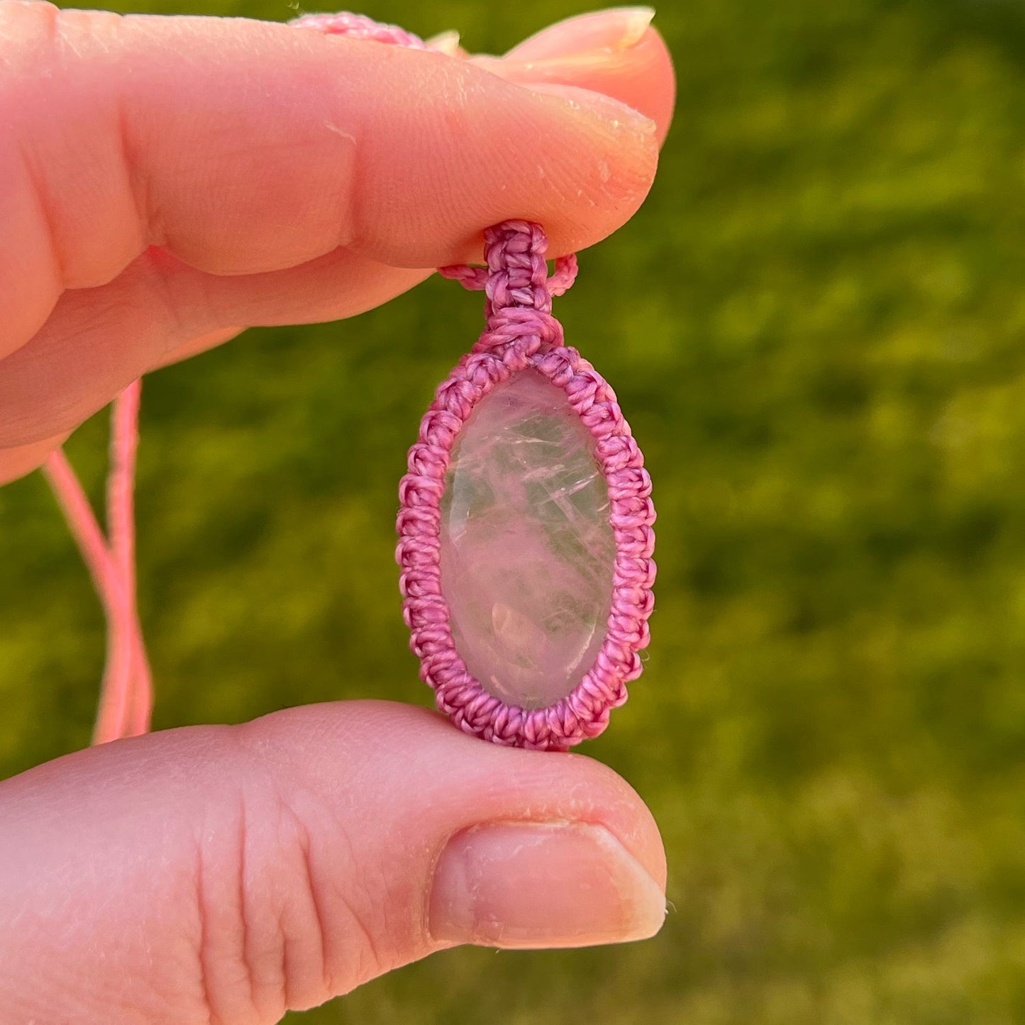 Rosenquarz Kette SIMPLICITY rosa Milu Arts and Macrame