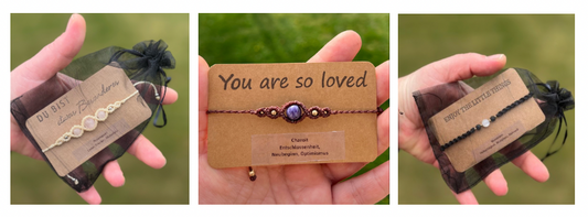 Besonder Schmuckgeschenke, handgemacht und mitgestalten bei Milu Arts and Macrame 