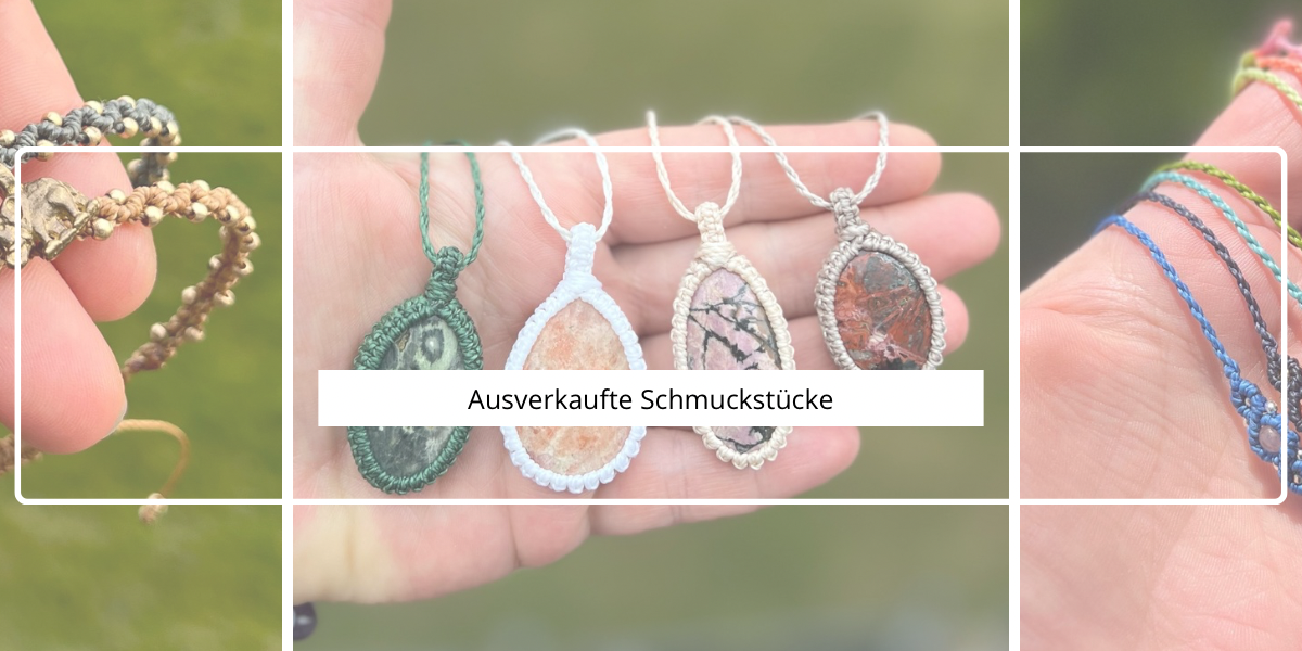 Ausverkaufte Schmuckstücke von Milu Arts and Macrame, Makramee Schmuck, Heilsteinschmuck handgemacht 