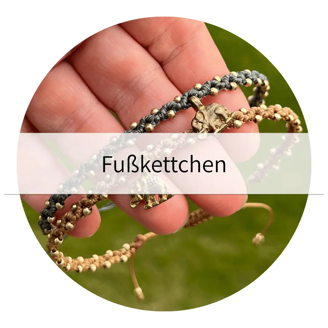 Makramee Fußkettchen mit Edelsteinen von Milu Arts and Macrame 