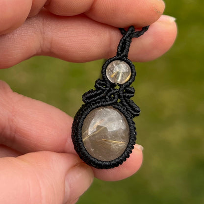 Rutilquarz Kette MIRACLE BLISS schwarz Milu Arts and Macrame