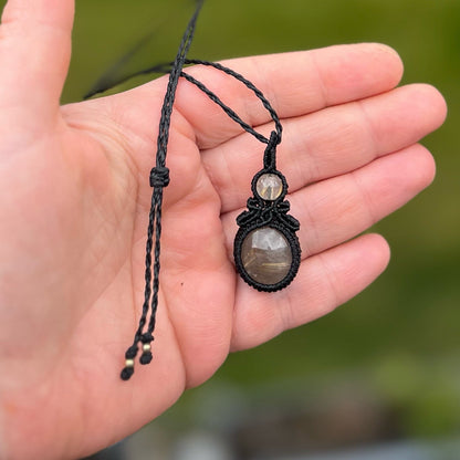 Rutilquarz Kette MIRACLE BLISS schwarz Milu Arts and Macrame