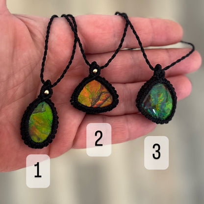 Ammolit Kette handgemacht Milu Arts and Macrame