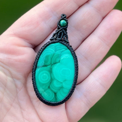 Malachit Kette groß Milu Arts and Macrame