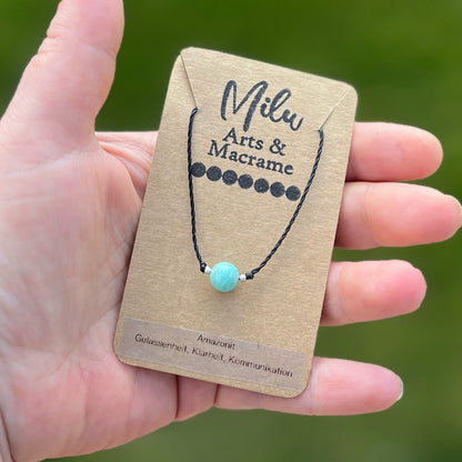Filigrane Amazonit Kette Milu Arts and Macrame