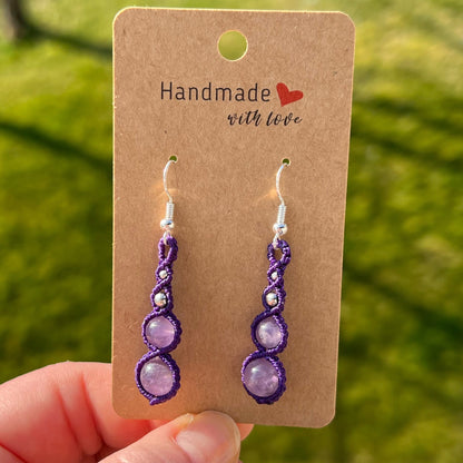 Amethyst Ohrringe PURE HARMONY Milu Arts and Macrame