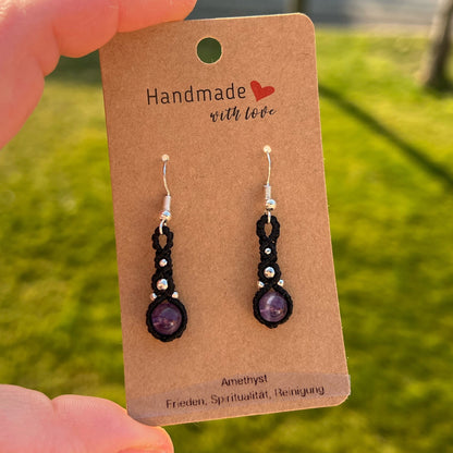 Amethyst Ohrringe Milu Arts and Macrame