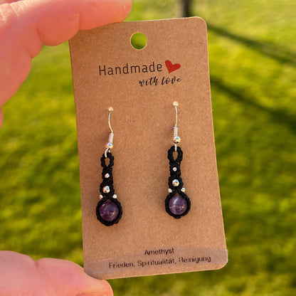 Amethyst Ohrringe Milu Arts and Macrame