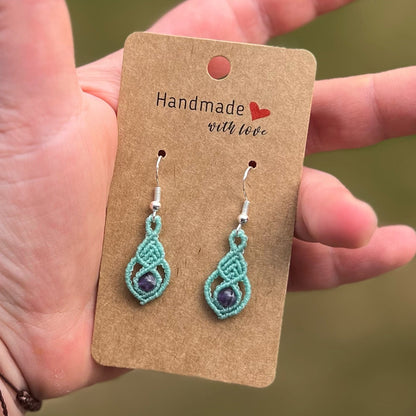 Amethyst Ohrringe Milu Arts and Macrame