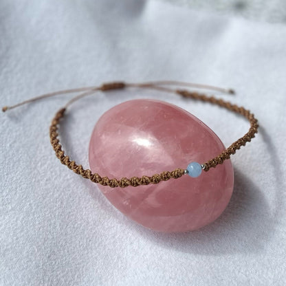 Aquamarin Fußkettchen PURE CONNECTION Milu Arts and Macrame