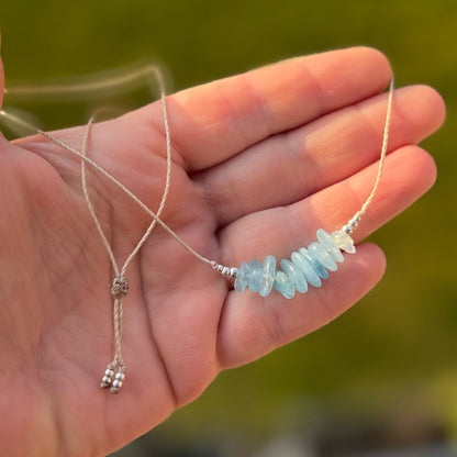 Aquamarin Kette Milu Arts and Macrame