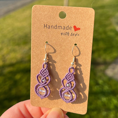 Bergkristall Ohrringe Milu Arts and Macrame