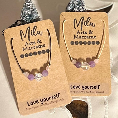 Selbstliebe Kette filigran Milu Arts and Macrame