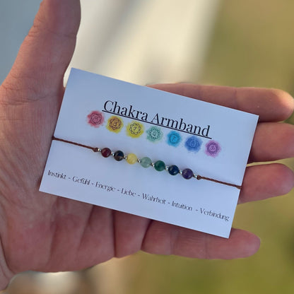 Chakra Armband mit echten Steinen Milu Arts and Macrame