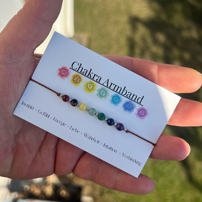 Chakra Armband mit echten Steinen Milu Arts and Macrame