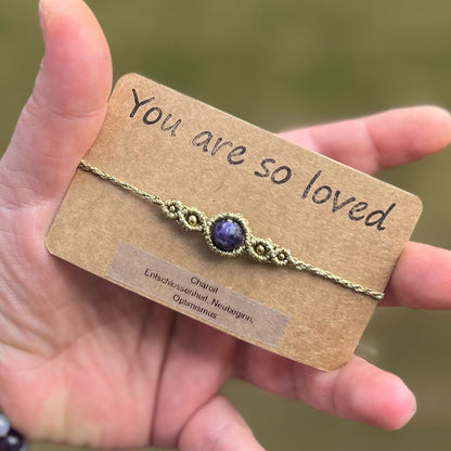 Makramee Armband mit echten Stein