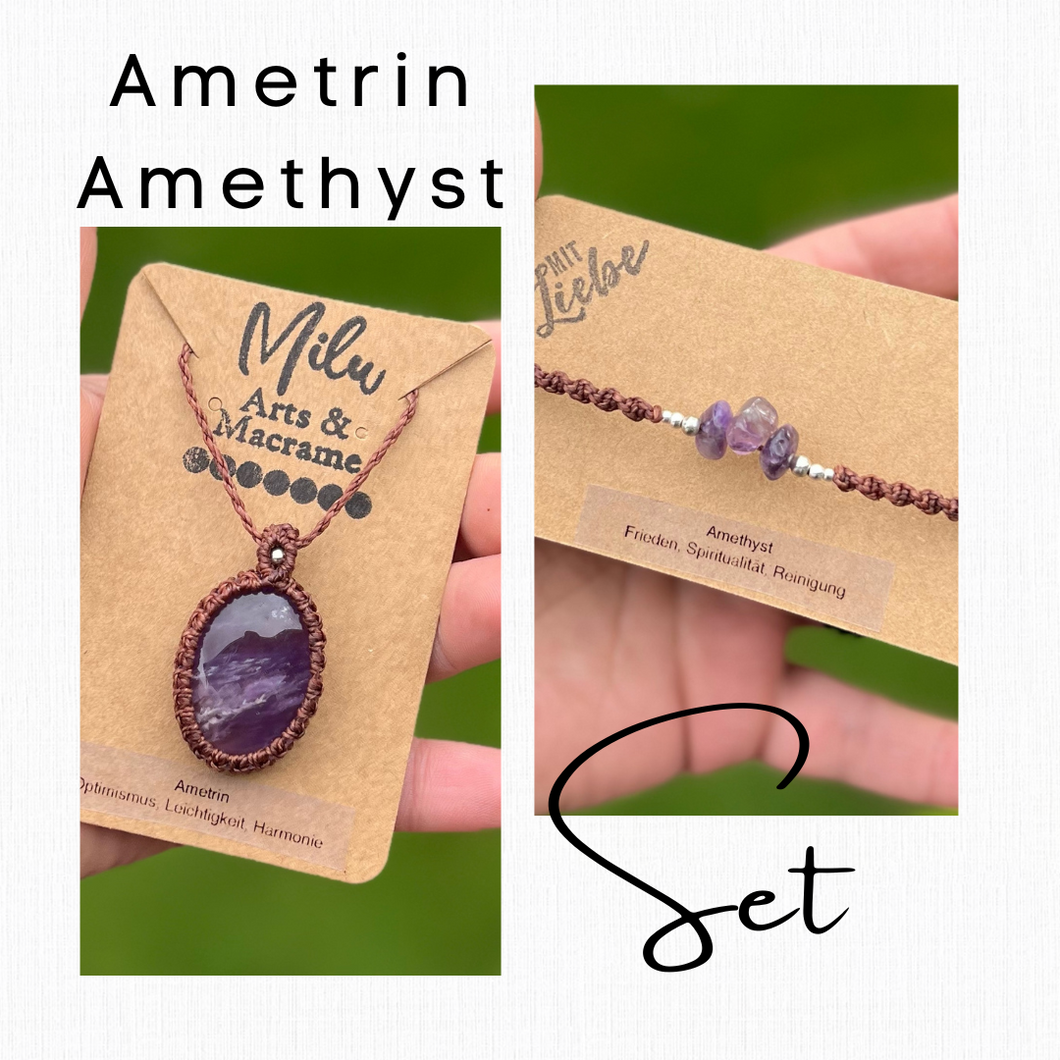 Ametrin/Amethyst Schmuckset