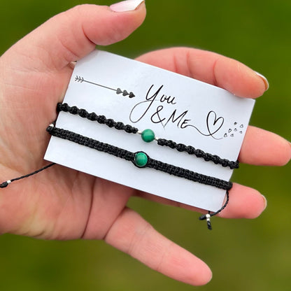 Partner Armband mit Wunschstein Milu Arts and Macrame