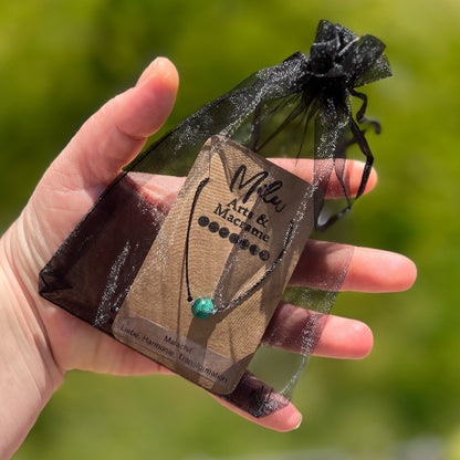 Filigrane Kraftkette Malachit Milu Arts and Macrame