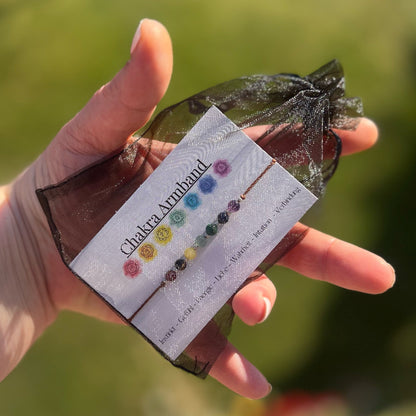 Chakra Armband mit echten Steinen Milu Arts and Macrame