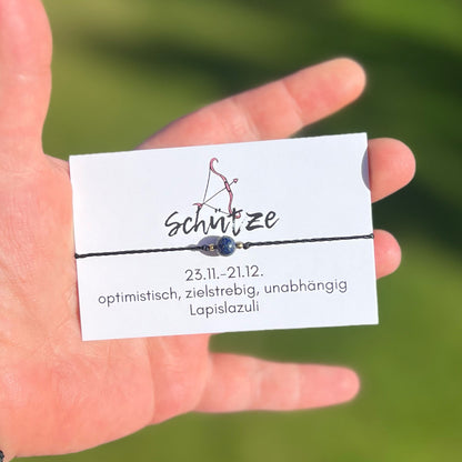 Handgemachtes Sternzeichen Armband für Sternzeichen Schütze mit Lapislazuli 
