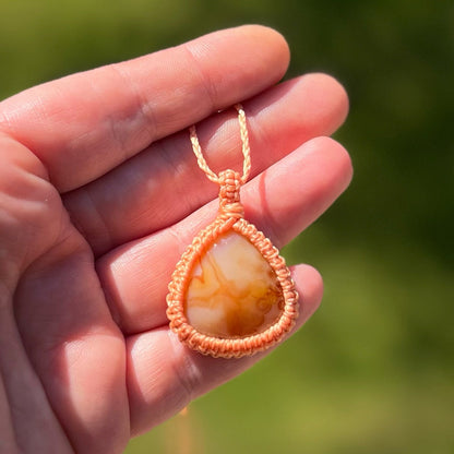 Karneol Kette SIMPLICITY melone Milu Arts and Macrame