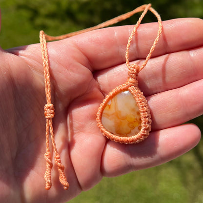 Karneol Kette SIMPLICITY melone Milu Arts and Macrame