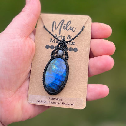 Labradorit Kette mit Labradorit Perle Milu Arts and Macrame