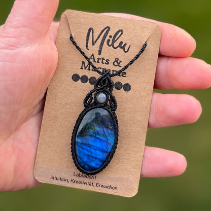 Labradorit Kette mit Labradorit Perle Milu Arts and Macrame