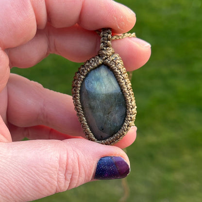 Labradorit Kette SIMPLICITY old bronze Milu Arts and Macrame