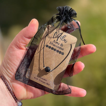 Lavastein Kette filigran für ätherische Öle geeignet 