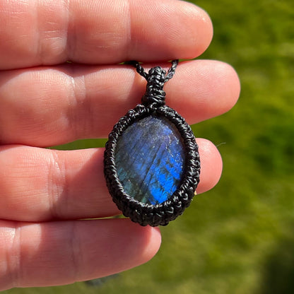 Makramee Kette Labradorit