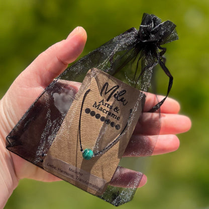 Filigrane Kraftkette Malachit Milu Arts and Macrame