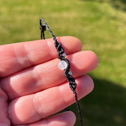 Mondstein Fußkettchen SOUL FLOW Milu Arts and Macrame