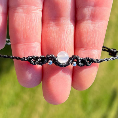 Mondstein Fußkettchen SOUL FLOW Milu Arts and Macrame