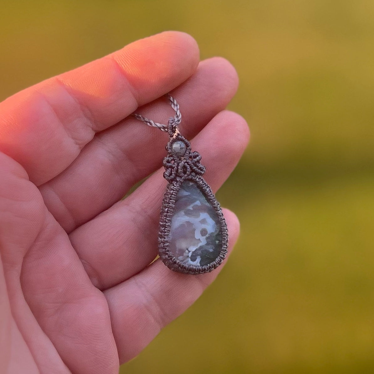 Moosachat Kette MIRACLE BLISS dunkelgrau