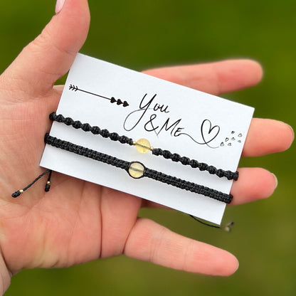 Partner Armband mit Wunschstein Milu Arts and Macrame