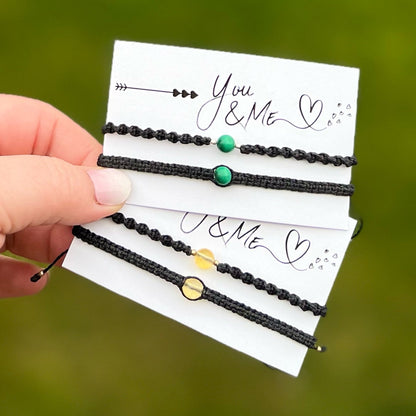 Partner Armband mit Wunschstein Milu Arts and Macrame