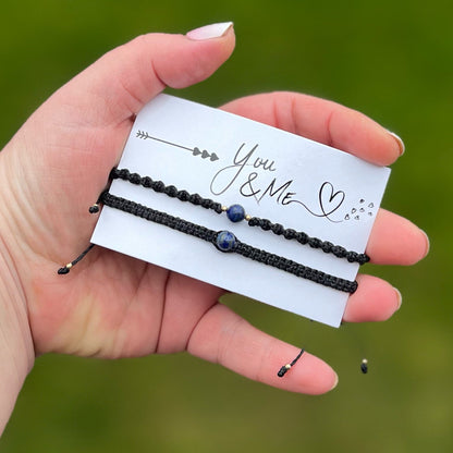 Partner Armband mit Wunschstein Milu Arts and Macrame