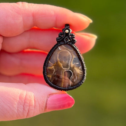 Pflaumen Achat Kette MIRACLE BLISS Milu Arts and Macrame