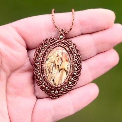 Pflaumen Achat Kette PEACOCK WHISPER Milu Arts and Macrame