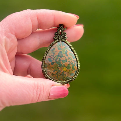 Regenwald Jaspis Kette MIRACLE BLISS Milu Arts and Macrame