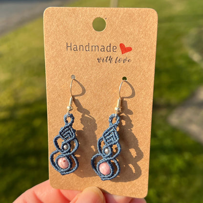 Rhodochrosit Ohrringe Milu Arts and Macrame