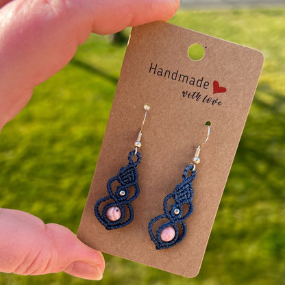 Rhodochrosit Ohrringe Milu Arts and Macrame