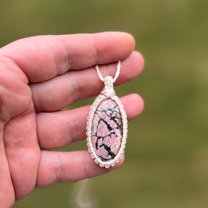 Rhodonit Kette SIMPLICITY Milu Arts and Macrame