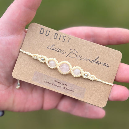 Rosenquarz Armband PURE HARMONY Milu Arts and Macrame