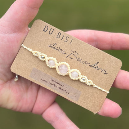 Rosenquarz Armband PURE HARMONY Milu Arts and Macrame