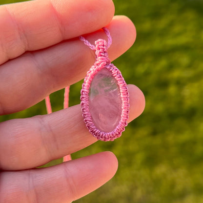 Rosenquarz Kette SIMPLICITY rosa Milu Arts and Macrame